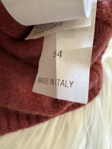 Brunello Cucinelli 100% Cashmere Pullover Button Sweater Red 54 - Picture 6 of 7