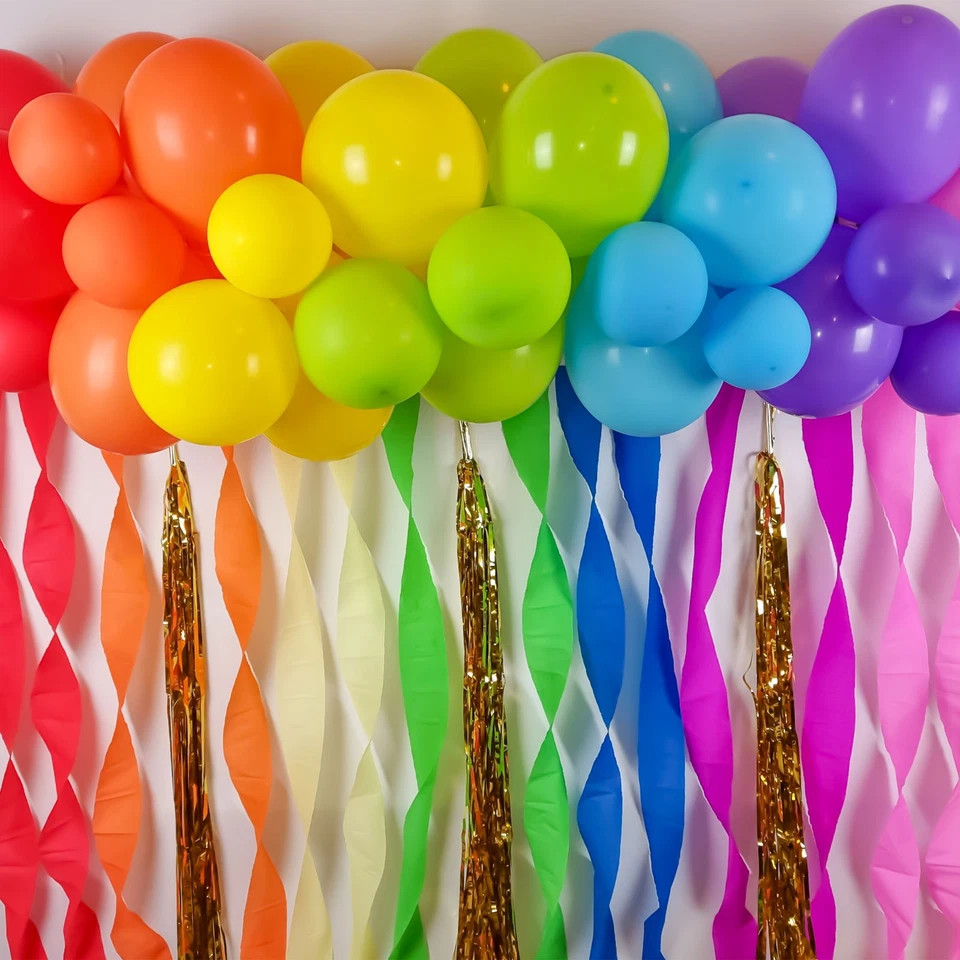 Serpentinas de papel crepé 6 rollos 196,8 pies para decoración, rosa (1,4 pulgadas x 32,8 pies/rollo) Foto 4 de 4