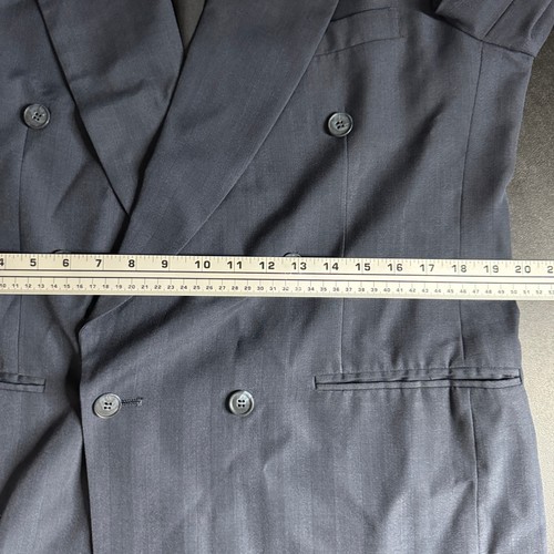 Juego de Traje a Rayas Doble Pecho Kuppeheimer Biella De Colección 40R 33W - Imagen 7 de 12
