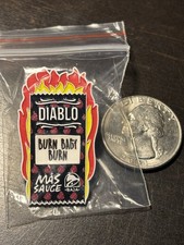 Taco Bell Diablo Hat Pin Burn Baby Burn Red Flames SEE MY OTHER ITEM Mas Sauce