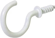 The Hillman Group 592017 Cup Hooks, 7/8-Inch, White, 8-Pack White 