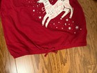 Girls Size 8 CARTER'S White Christmas Reindeer Graphic Print Elastic Waist Top — photo 5
