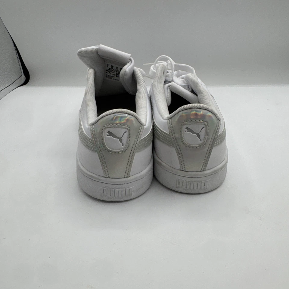 Zapatillas informales blancas con cordones para jóvenes niñas PUMA zapatos plateados talla 7C Foto 4 de 4