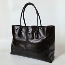 Tods Patent Leather Tote Bag Dark Brown Large A4 Business Shoulder Bag 40cm