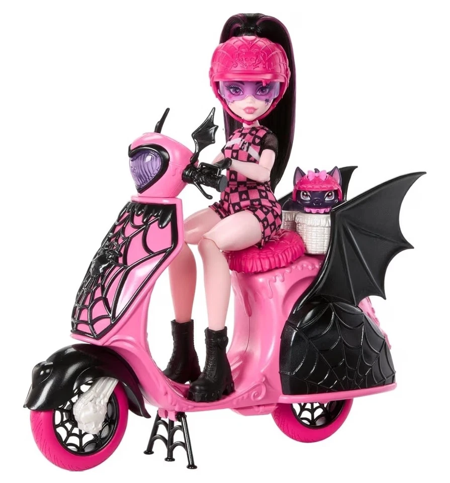 Monster High Draculaura Doll & Vamptastic Scooter Toy Set Gift By Mattel - Image 3 of 4