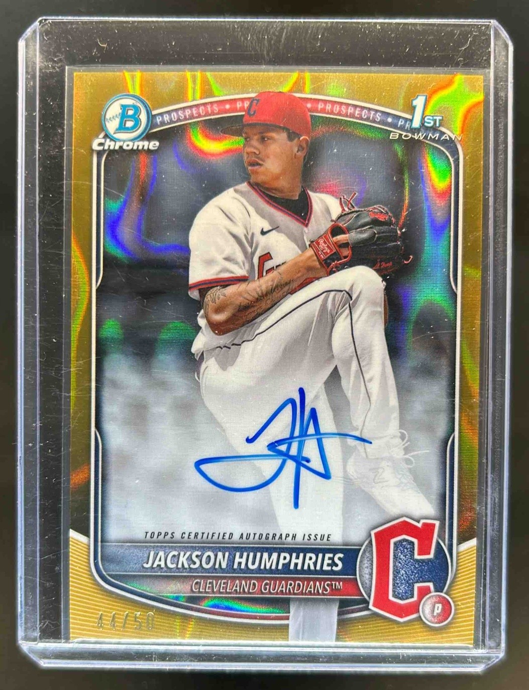 2025 Bowman Jackson Humphries Chrome Auto Gold Lava Refractor 1st #17/50