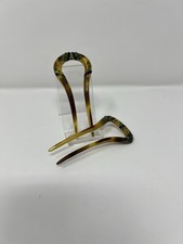 Antique Celluloid Art Nouveau Hair Comb Pins Faux Tortoise Shell Rhinestone Pair