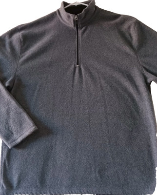 Old Navy Men's Soft  Fleece Gray Quarter- Zip Pullover X Large