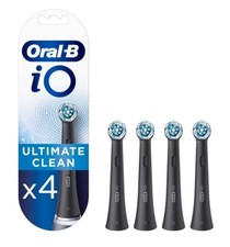 ORAL-B iO Ultimate Clean Replacement Brush Heads Black 4 Pack Genuine Sealed