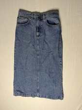 Polo Ralph Lauren Maxi Denim Skirt Women s Size 10 Blue Straight Back Slit