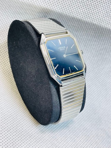 SEIKO CREDOR 6020-5080 濃紺文字盤 薄型クォーツ メンズ Used] Seiko Credor 6020-5080 Men's Quartz Navy Blue … - Gem
