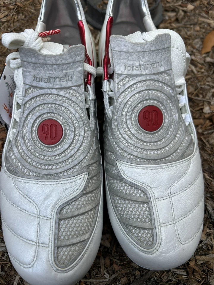 New Nike Total 90 T90 Laser US 9.5 Rare Soccer Boots White Silver Red Football  - Image 2 of 4