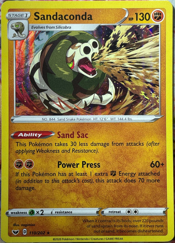 Sandaconda Holo Rare - 110/202 - Sword & Shield Base Pokemon 2020