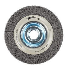 Forney 72897 Wire Bench Wheel Brush, Industrial Pro Crimped with Gray