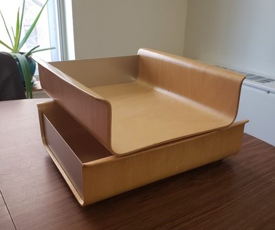 Pair Rare~Michael Graves Design For Target Molded Birch Plywood Letter Trays