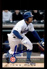 Signed Baseball Card Auto Andres Torres 2008 MultiAd Iowa Cubs