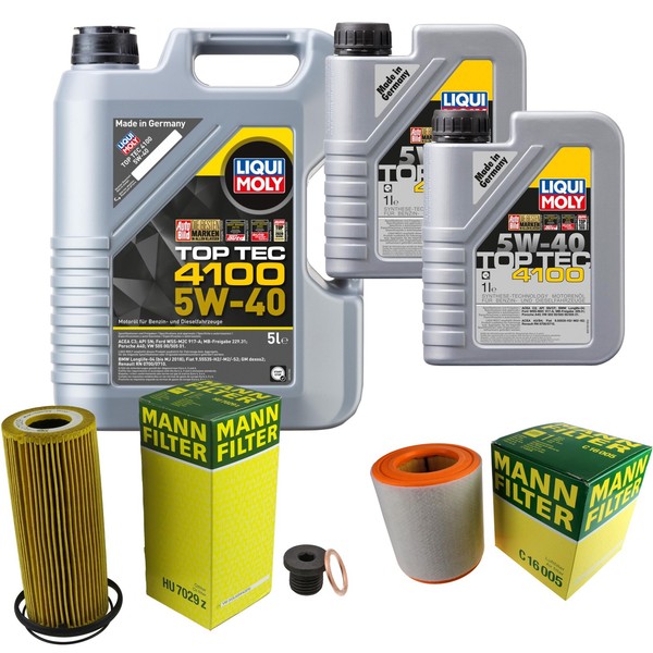 Mann Inspektionspaket 7 L Liqui Moly Top Tec 4100 5W-40 FüR Audi A6 4G2 C7-image