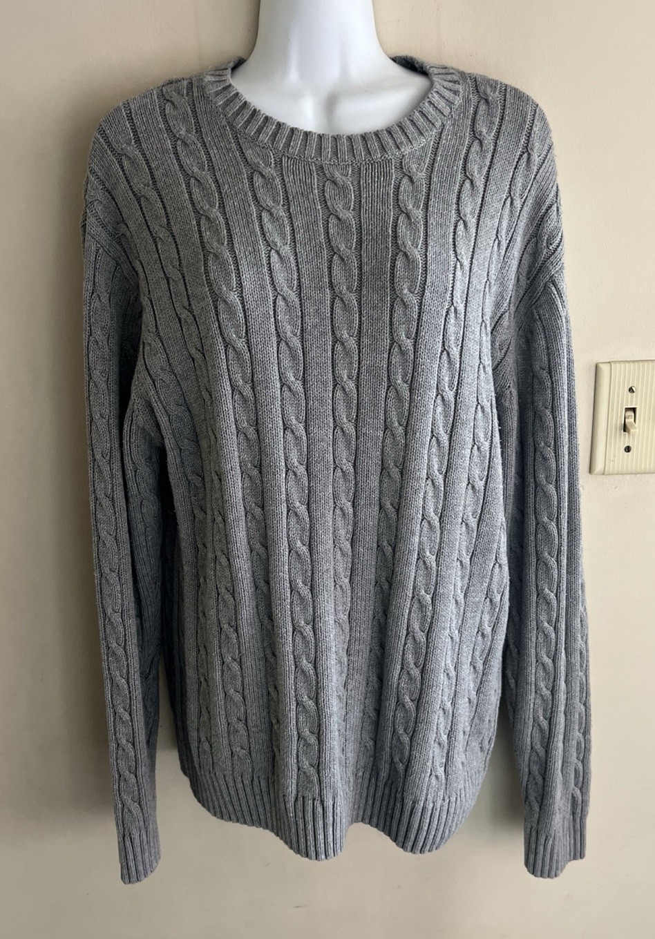 Vintage Basic Editions Men’s Medium Gray Cable Kn… - image 6