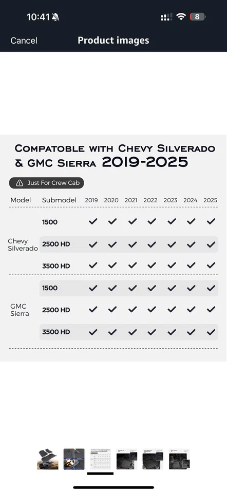Nuevos tapetes para todo tipo de clima para Chevy Silverado, GMC Sierra 2019-2025 inodoros Foto 3 de 4