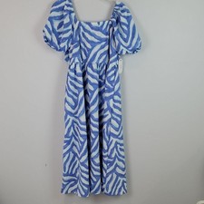 NWT Time and Tru blue white midi dress size small 4-6