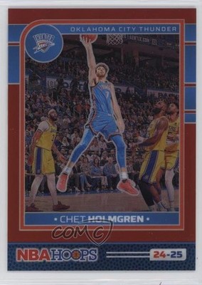 2024-25 Panini NBA Hoops Premium Red Prizm 76/99 Chet Holmgren #175 go9