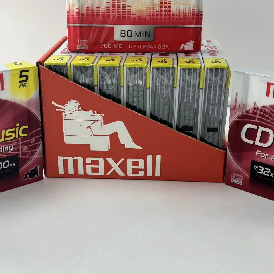 Maxell 10X 5PK CD-R Music Audio Recording 32x 80 Min 700 MB Compact Disc NEW! - Image 3 of 4