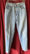 Bill BLASS Vintage Cotton 90s Hi Rise Light Wash Denim Jeans Size 8 Straight Leg