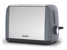 Breville Outline 2 Slice Toaster with Wide Slots and Crumb Tray 800w Grey - 2137