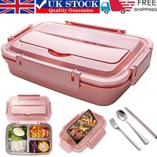Insulation Lunch Box 3 Compartments Stainless Steel Lunch Container Food Box UK