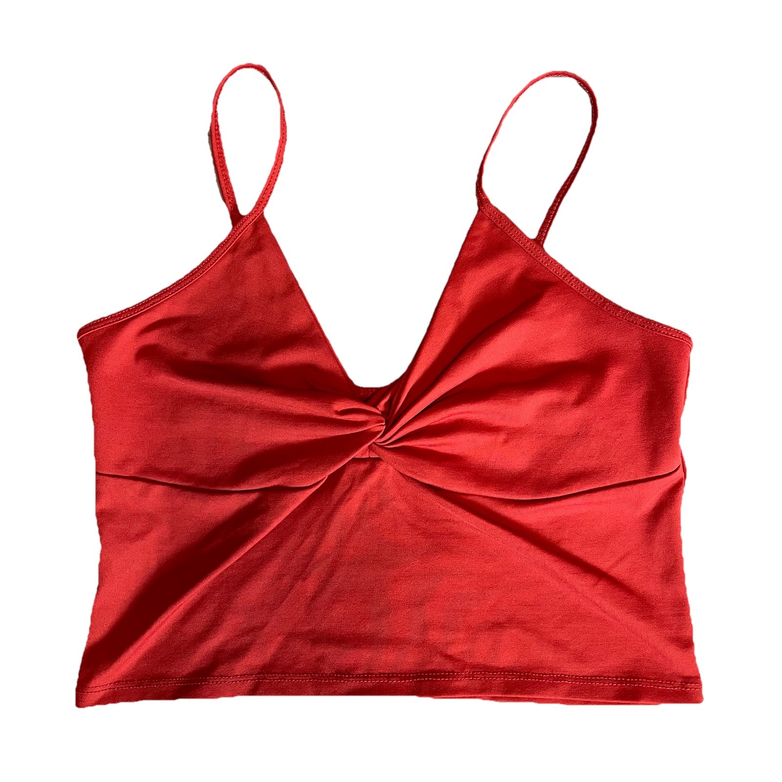 Abercrombie & Fitch Tank Top size Small Soft AF Twist Front Rust Cropped Fall