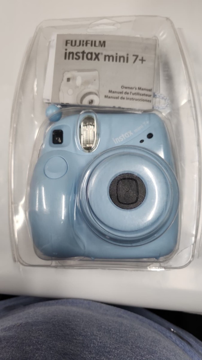 Fujifilm Instax Mini 7+ Instant Camera - Light Blue Built-in Flash