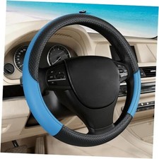 Car Steering Wheel Cover, Microfiber, Leather Patchwork, Universal Black  Blue