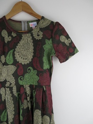 LuLaRoe Paisley Floral Jacquard Fit And Flare A-Line Amelia Dress Womens XS  | eBay