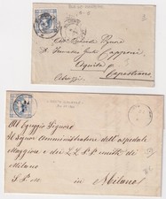 REGNO 1863 Litografico I e II tipo su 2 lettere viaggiate  / P581