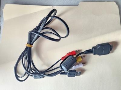 #ad SONY TYPE 2 II TWO CAMERA CABLE CORD USB RCA ZCAT1325 0530 OFFICIAL OEM 5 Ft. $9.99