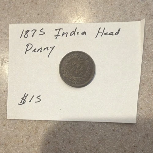 Indian Head Penny 1875 BN Small Cent Circulated US Coin Uncertified