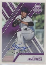 2017 Panini Elite Extra Edition Aspirations Purple /100 Jaime Barria Auto uk2