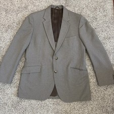 Vintage Century Club Men s 3pc Suit Size 46 Brown/White PinStripe Sears Roebuck