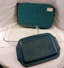 Vintage Pyrex 233R Portables Set 3 Quart Dish Cover Lid Hot/cold