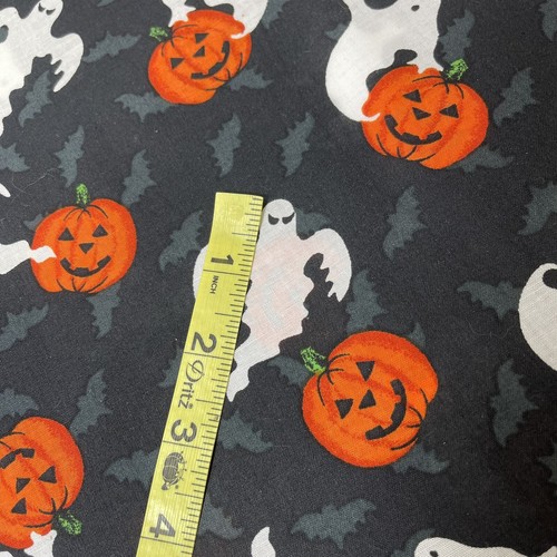 Halloween Ghost Toss Cotton Fabric Springs Living 29 Inches Black Background - Picture 2 of 6