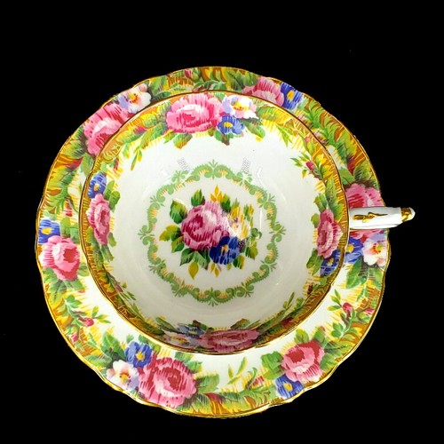 Paragon Bone China Tapestry Rose Cup & Saucer By Appt To Her Majesty c.1940's - Foto 2 di 11
