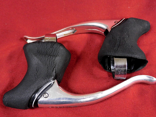 Vintage Shimano Dura-Ace BL-7400 Non-Aero F & R Brake Levers w/ Black Hoods - Picture 8 of 11
