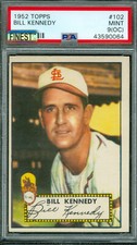 1952 TOPPS # 102 BILL KENNEDY  PACK FRESH PSA 9   MAC FINEST & SPOTLESS POP 3 *