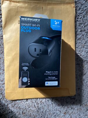 Merkury Innovations Indoor/Outdoor Smart WiFi Plug No Hub Required - NEW 