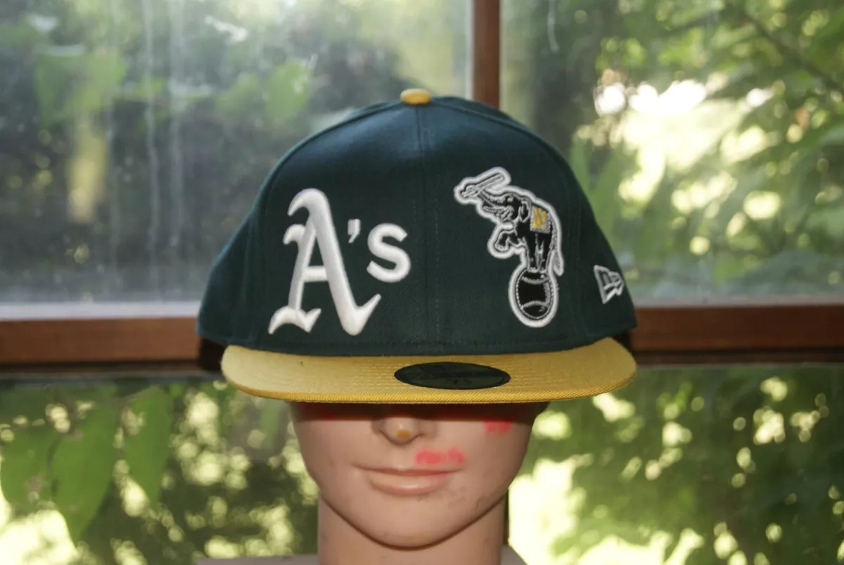 MLB New Era Oakland A's Athletics Fitted Hat Green 7 1/8 1/4 3/8 1/2 5/8 8