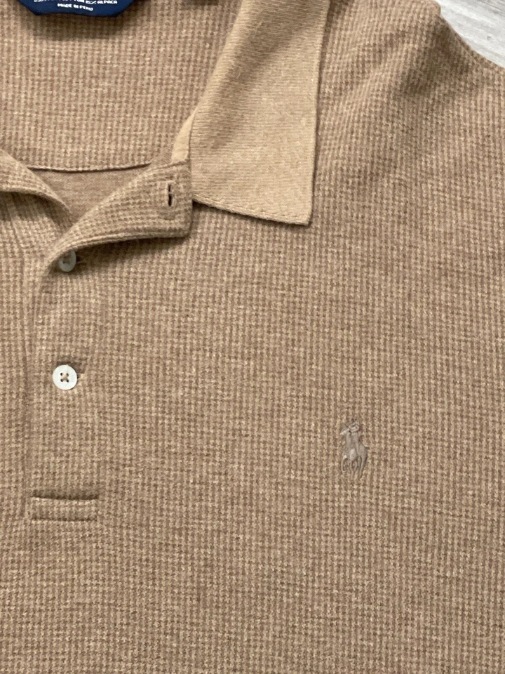 Camisa Polo Ralph Lauren Golf/Rock Club Talla XL Suave Manga Larga ~ Bronceado Foto 4 de 4