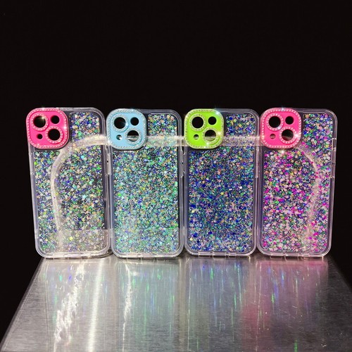 Coque Etui Antichoc Pour iPhone 14 Pro Max 13 12 11 Paillettes Clear Case Cover - Photo 4 sur 17