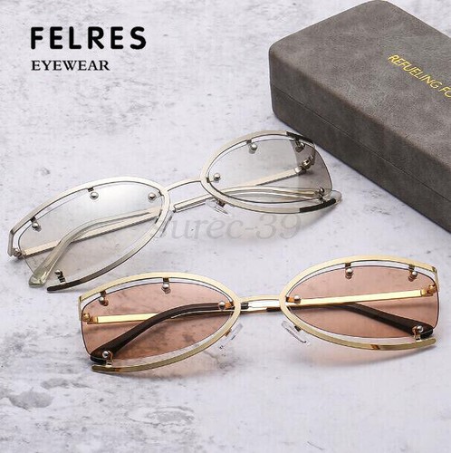 New Arrivals Metal Cat Eye Sunglasses For Men Women Fashion Small Frame Glasses - Picture 4 of 26