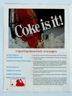 Coca Cola Baseball Average Chart Vintage 1983 Original Print Ad 8.5 x 11"
