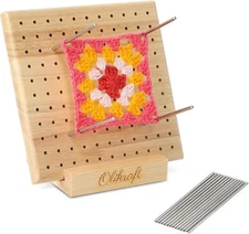 Crochet Blocking Board with Pegs 15 Pins - Granny Square Blocking Board Bloc